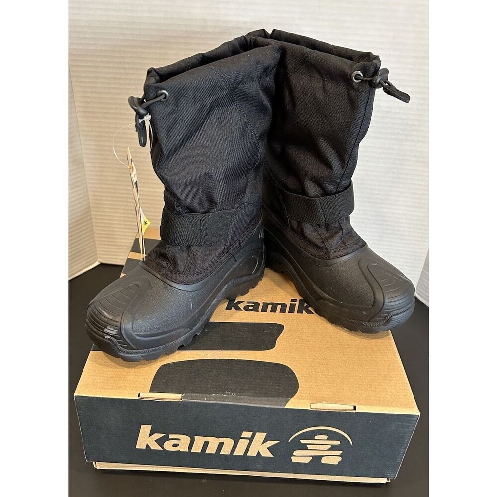 Kamik Snowcloud3 Kids Snow Boots Size 3 Black Waterproof Insulated